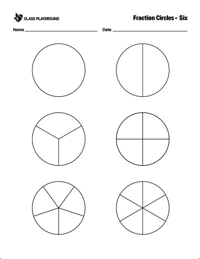 Image result for Fraction Circles Printable