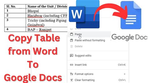 Toradh íomhá ar Copy Table in Word Tutorial