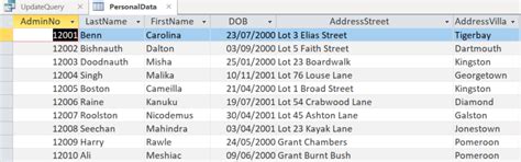 Toradh íomhá ar Access Update Query