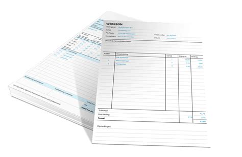 Image result for Werkbon Voorbeeld Excel