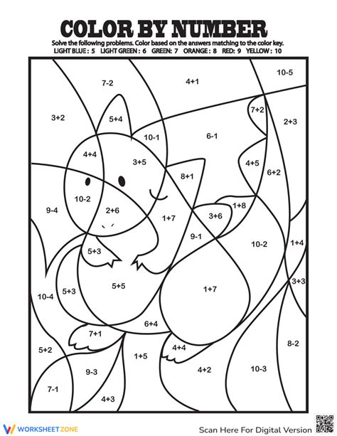 Image result for Color by Addition Worksheets Color Key