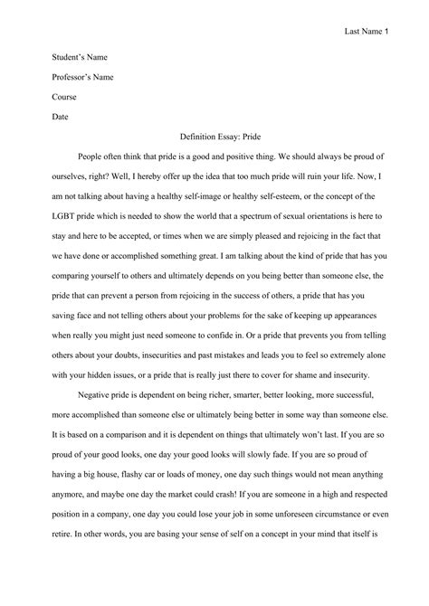 Image result for Definition Essay Examples PDF