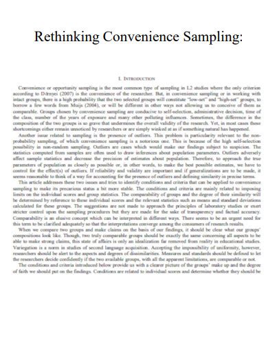 Image result for Justification for Using Convenience Sampling