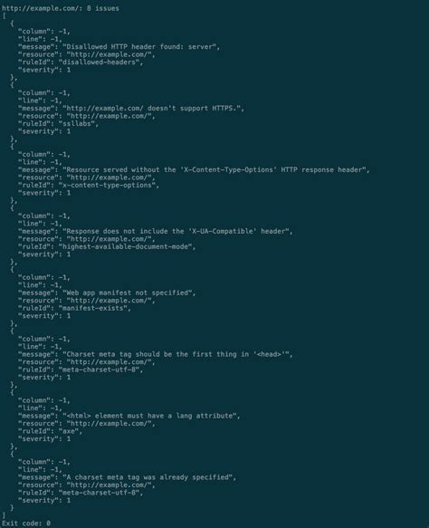 JSON Format Output に対する画像結果