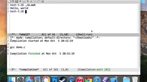 Toradh íomhá ar Executing a C Program