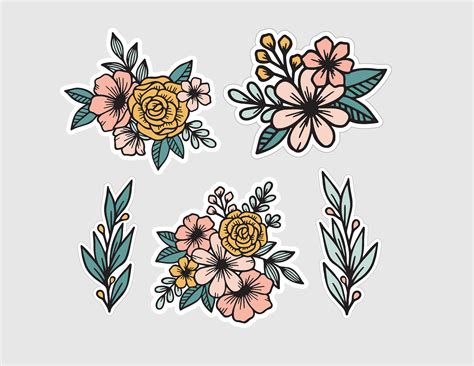 Image result for Flower Sticker Design