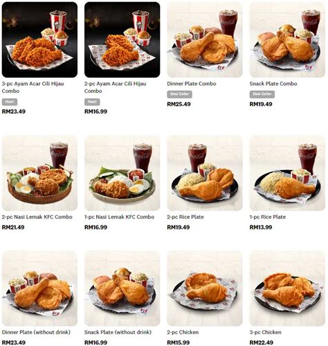 KFC Menu Malaysia with Price に対する画像結果