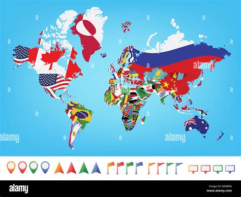Image result for World Map Modern Flags