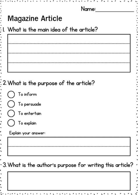 Image result for Magazine Article Analysis Worksheet