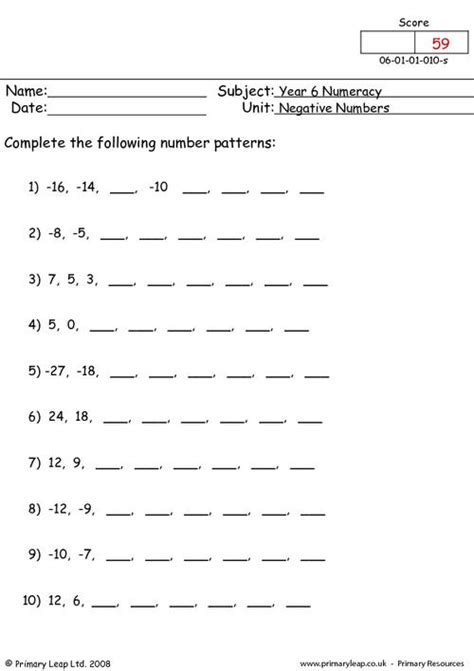 Image result for Representing Negative Numbers Worksheet
