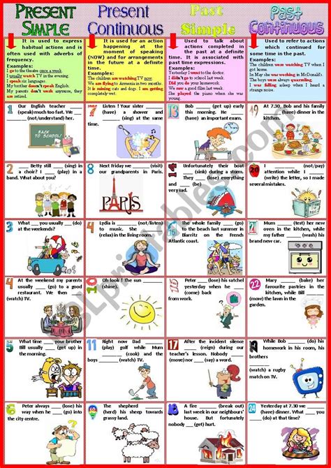 Present Simple Present Continuous Past Simple Exercise に対する画像結果