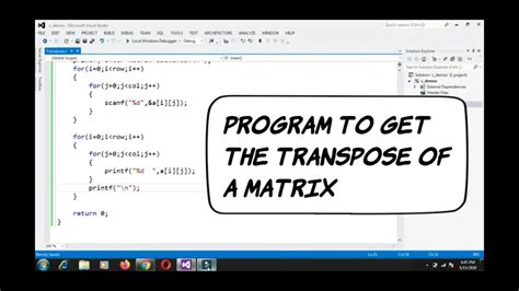 Toradh íomhá ar Write a Program to Transpose a Matrix