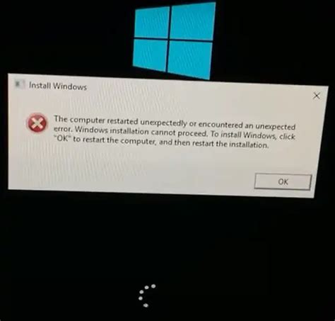 Image result for Windows Installation Error the Computer Restarted Unexpectedly