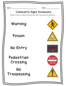 Safety Signs Matching Worksheet に対する画像結果