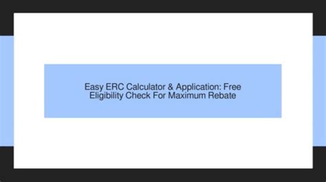 Image result for ERC Calculation