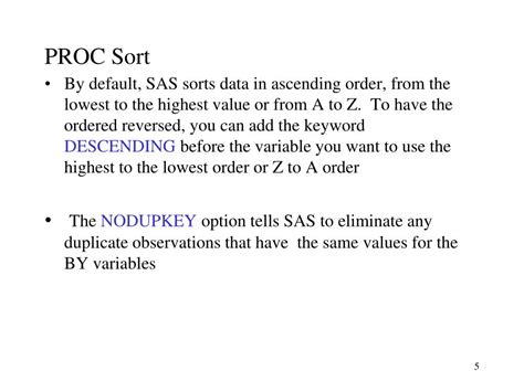 Proc Sort Descending に対する画像結果