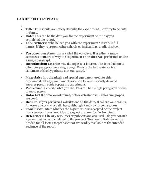 Image result for Lab Report Template