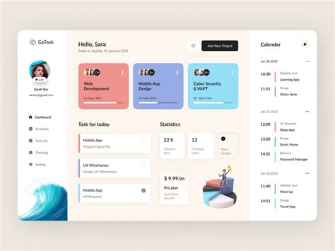 Project Management Dashboard UI Design に対する画像結果