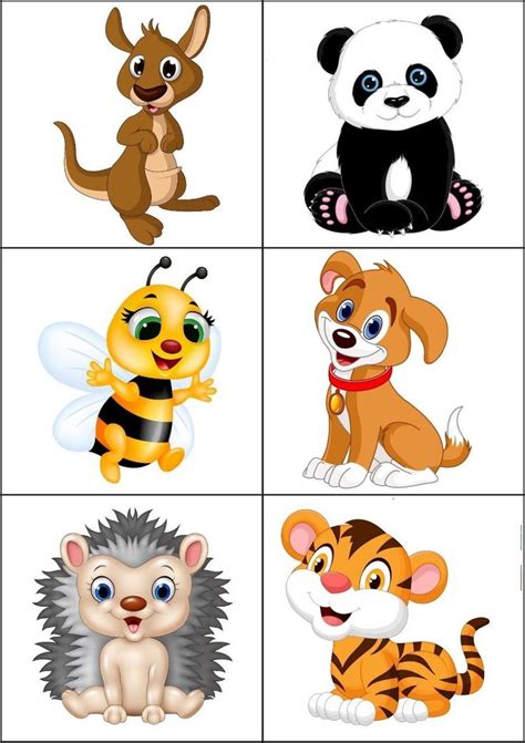 Cartoon Animals Clipart for Preschool Learning