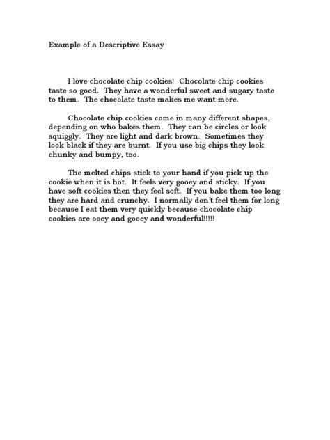 Image result for Descriptive Essay Sample PDF