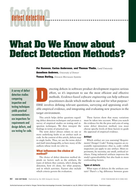 Toradh íomhá ar Basic Defect Detection Methods