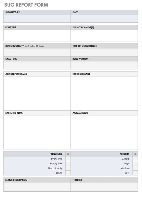 Image result for Bug Report Example