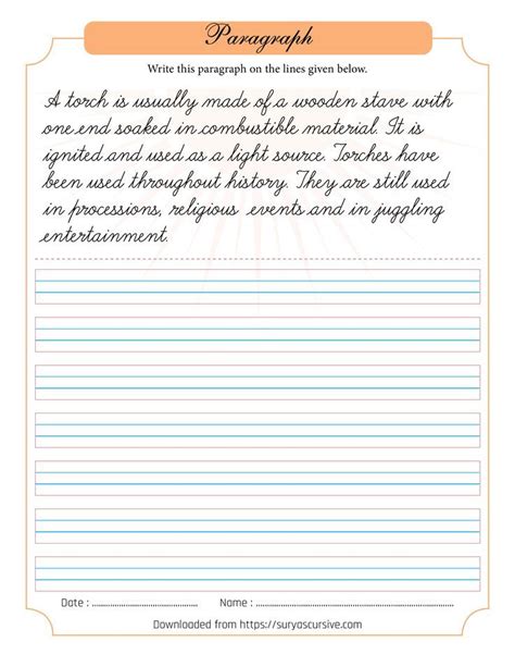 Paragraph Cursive Writing Worksheets に対する画像結果