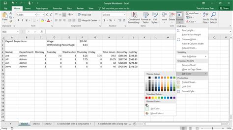 Image result for Excel Worksheet Color