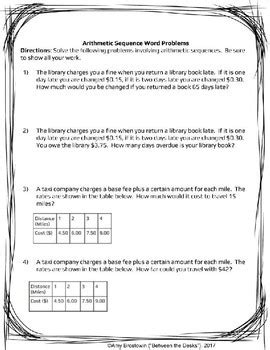 Image result for Arithmetic Sequence Word Problems