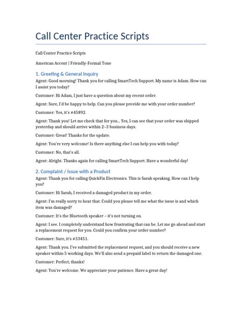 Image result for Call Center Script Format