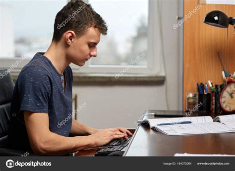 Toradh íomhá ar Person On Computer with Homework