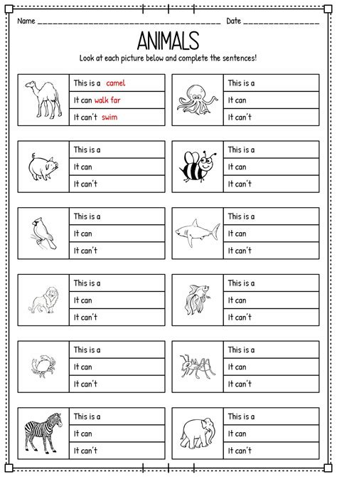 Image result for Science Process Skills Classifying Animals Worksheet