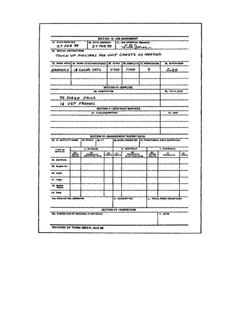 Image result for Army Work Order Form