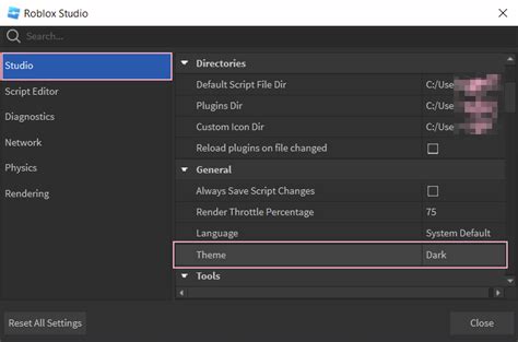 Image result for How to Turn On Dark Mode in Roblox Studio