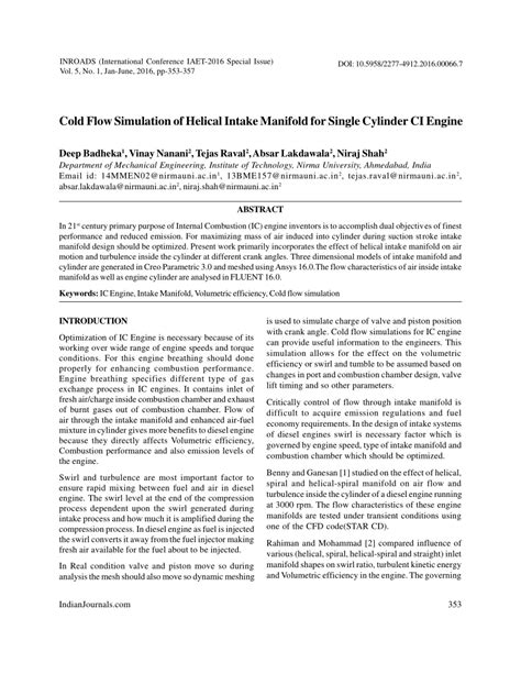 Flow Simulation for Intake Manifold に対する画像結果