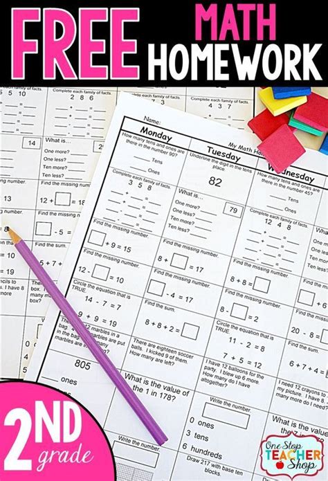 Image result for 2nd Grade Homework Printable