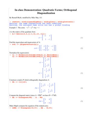 Image result for Diagonalization of Quadratic Form