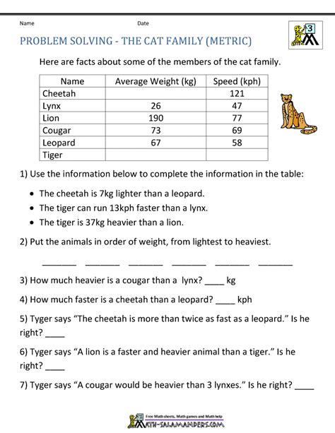 3rd Grade Math Word Problems Worksheets に対する画像結果