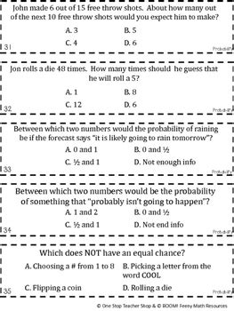 Image result for TPT Probability Math 7th Grade