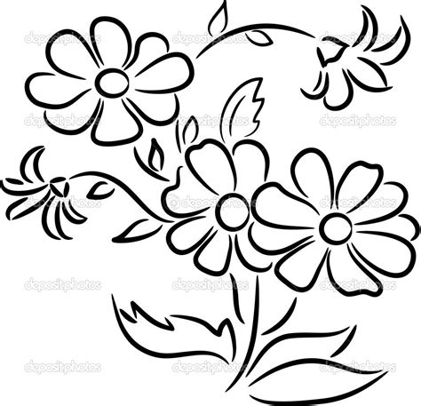 Flowers Line Drawing | Free download on ClipArtMag