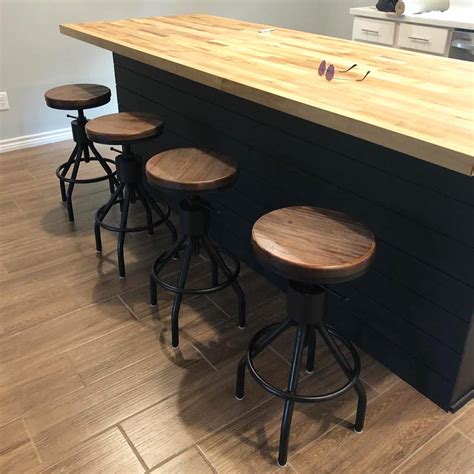 Image result for Wood and Metal Bar Stools