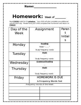 Image result for Editable Homework Template