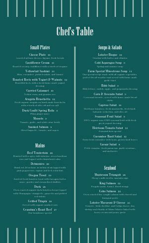 Toradh íomhá ar Fine Dining Menu Examples