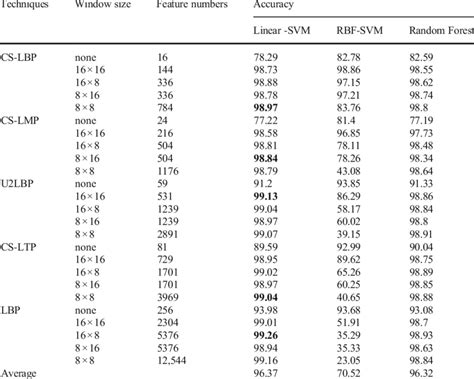 Sliding Window for Feature Extraction に対する画像結果