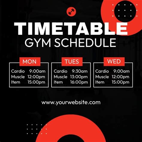 Image result for Gym Timetable Example