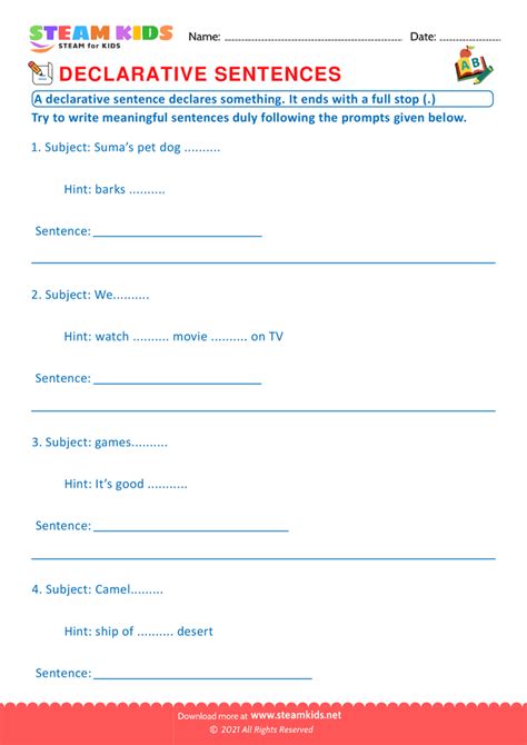 Image result for Declarative Sentence Lesson Plan