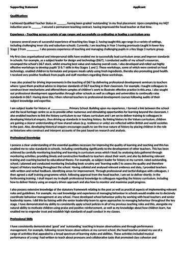 Image result for Supporting Statement Examples