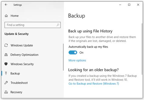 Toradh íomhá ar Turn Off File History