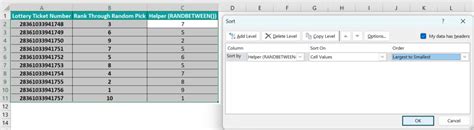 Afbeeldingsresultaten voor Excel Randomize List of Numbers
