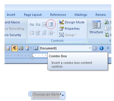 Image result for What Is Combo Box in Word for Mac